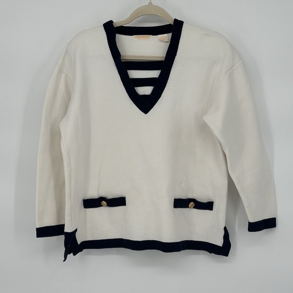 Brooks Brothers Women's Small Striped Nautical Coastal 3/4 Sleeve Tunic Top - Picture 1 of 5